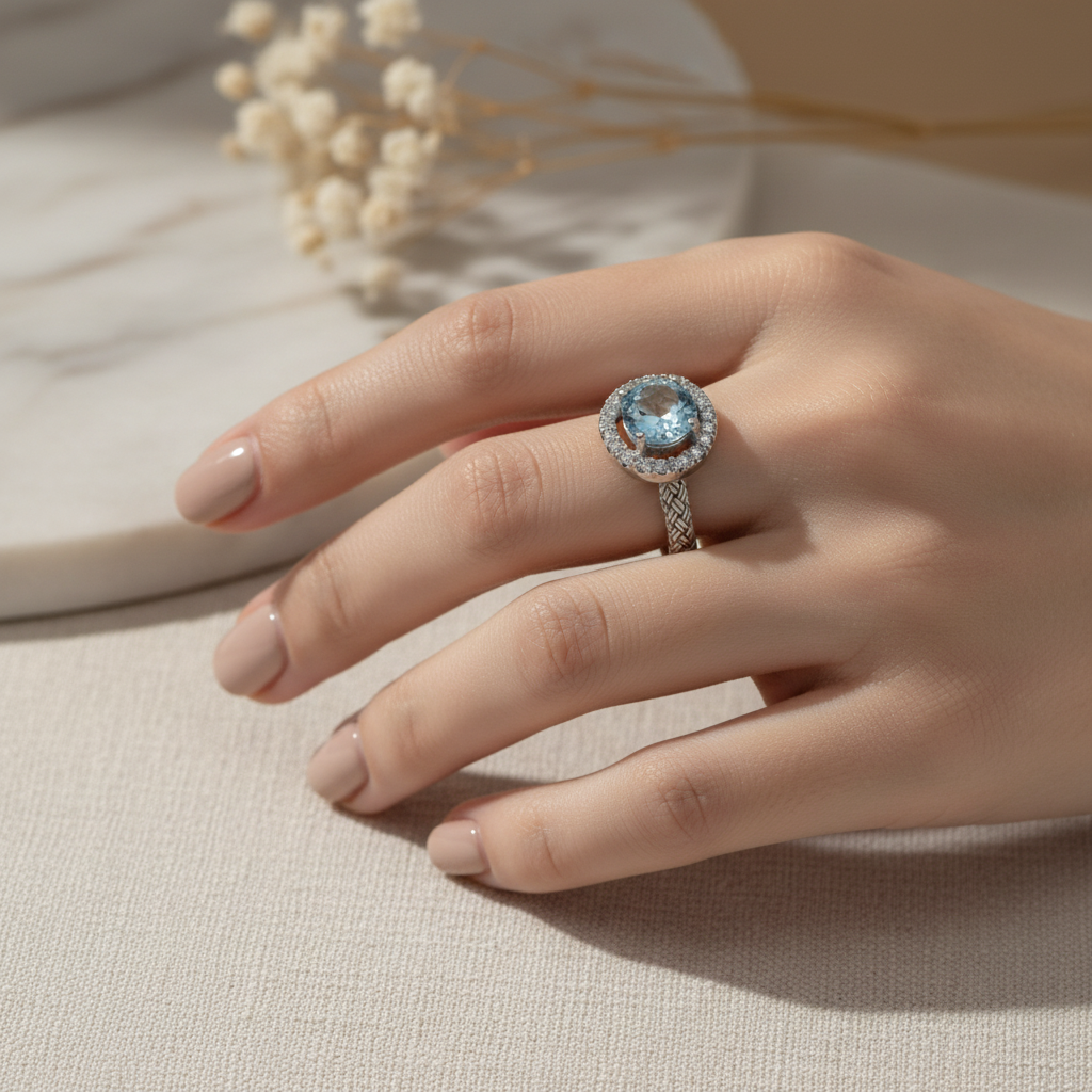 Anello Topazio Blu - Lifestyle