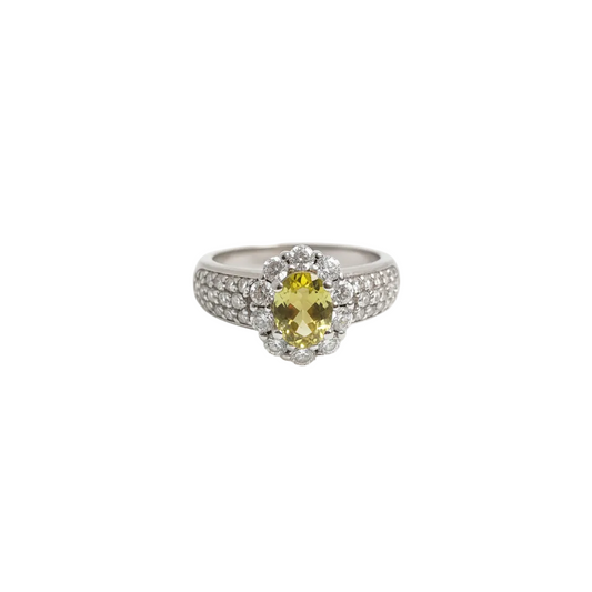 Anello Tormalina Canary - Posizione Centrata Come Granato