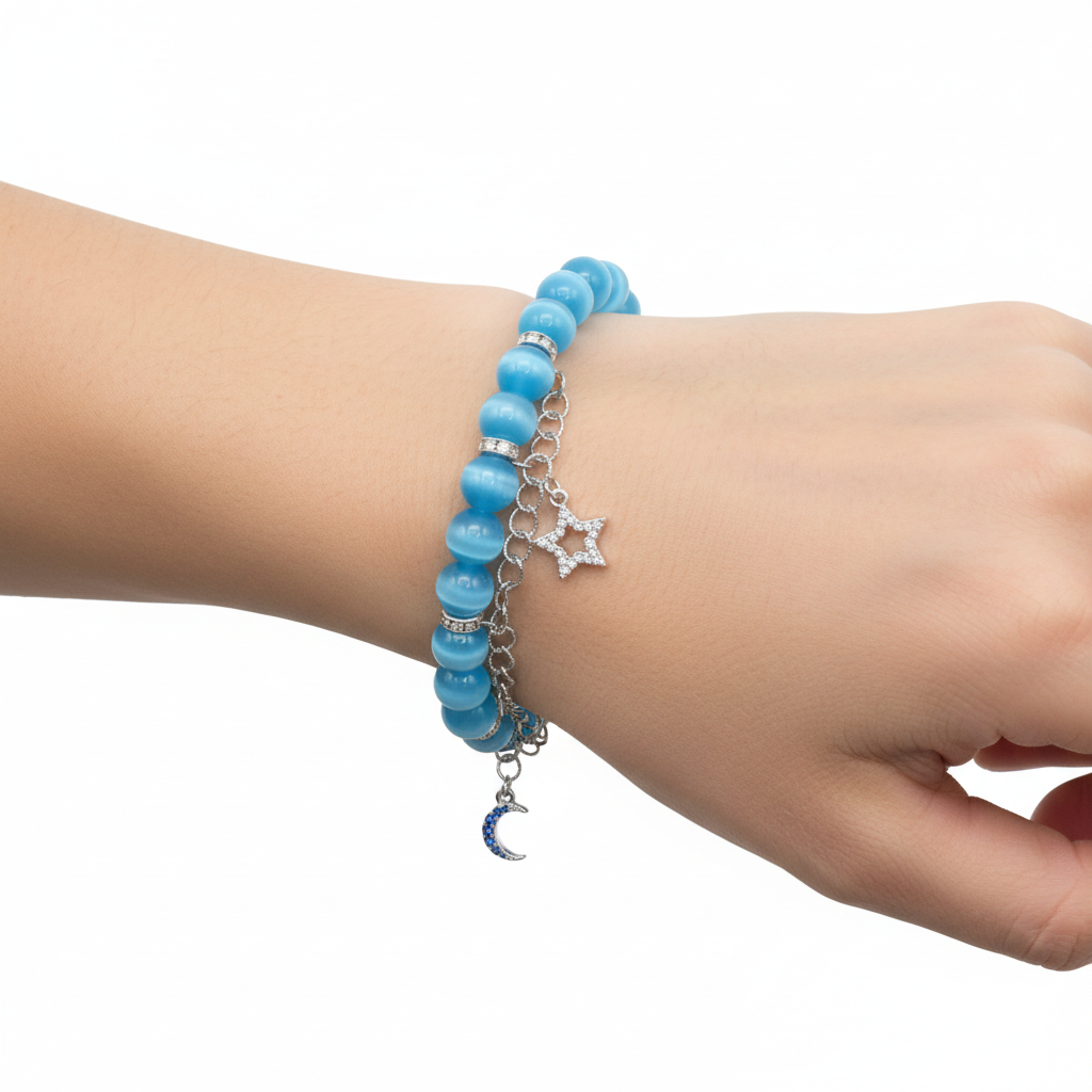 Bracciale occhio di falco indossato — Gabriel Milano
