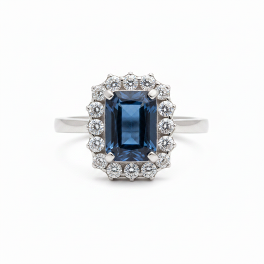 Anello topazio London Blue - vista frontale