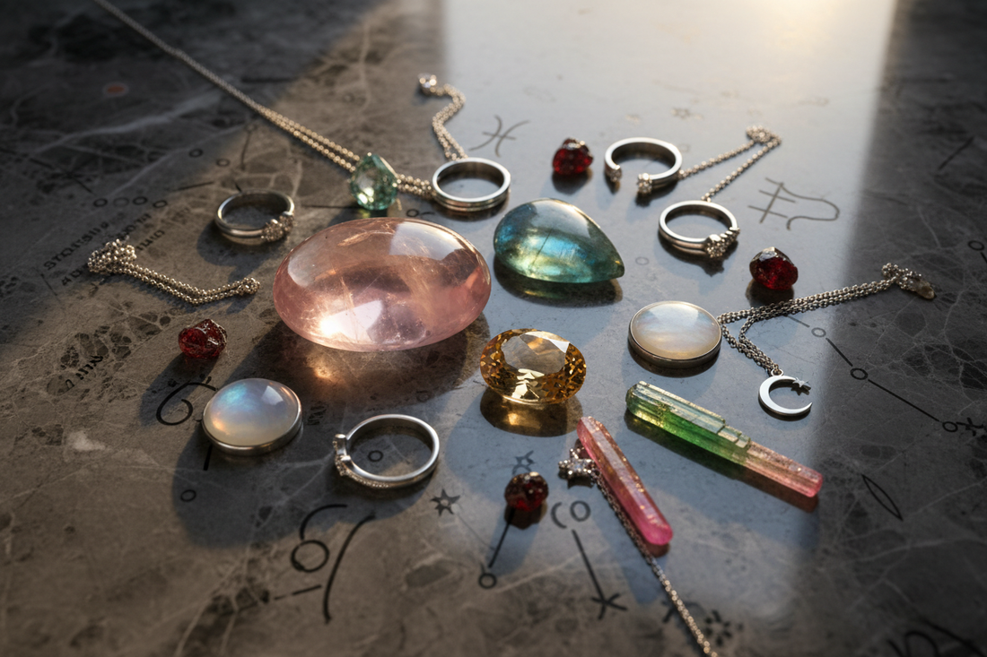 Gemme preziose e gioielli in argento 925 abbinati ai segni zodiacali — collezione Gabriel Milano