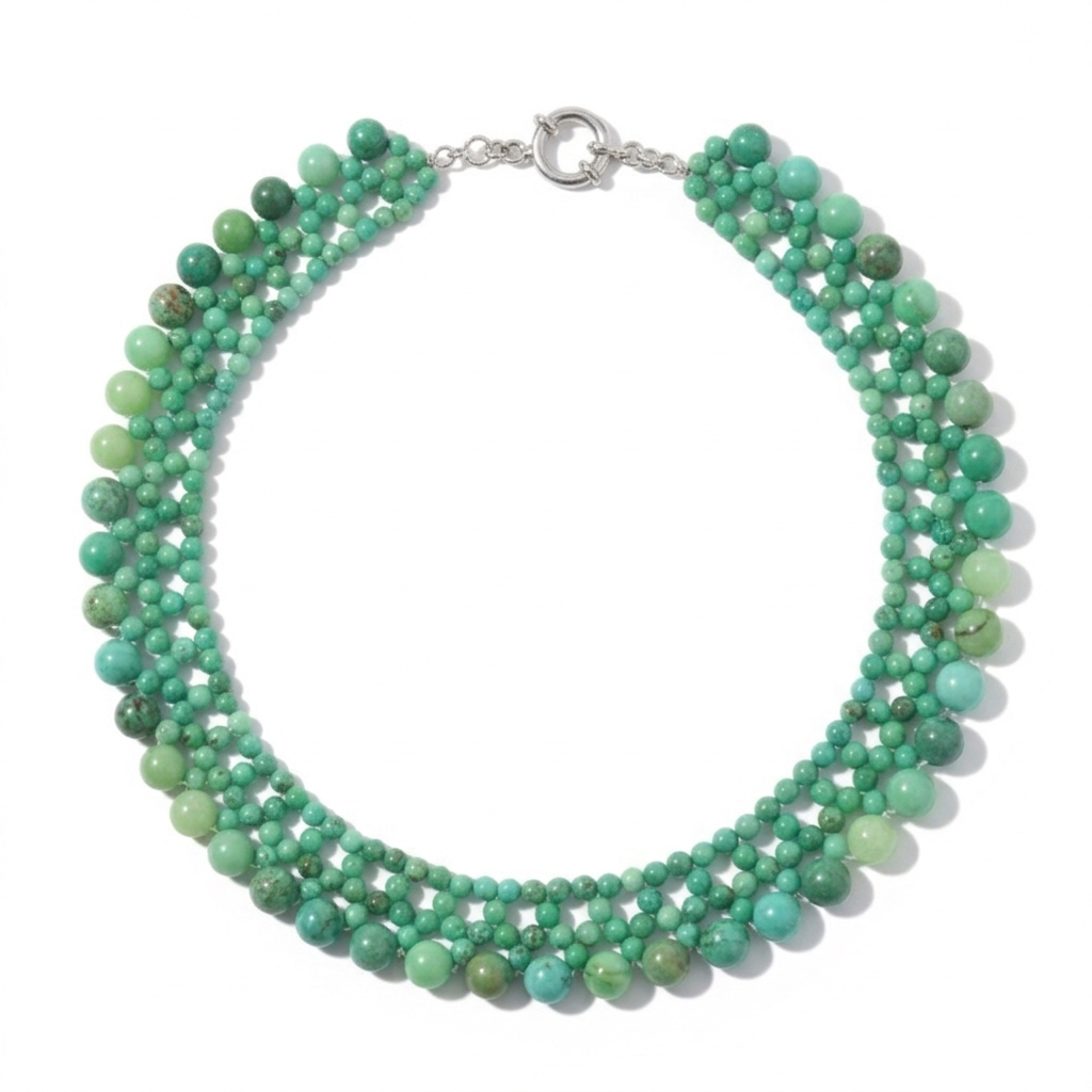 925 sterling silver necklace with chrysoprase