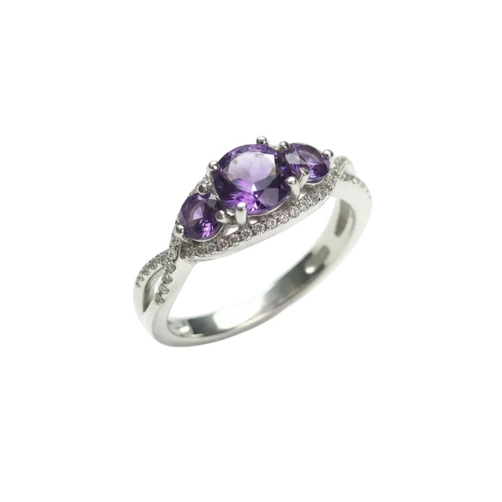 Anello ametiste - posa 3/4