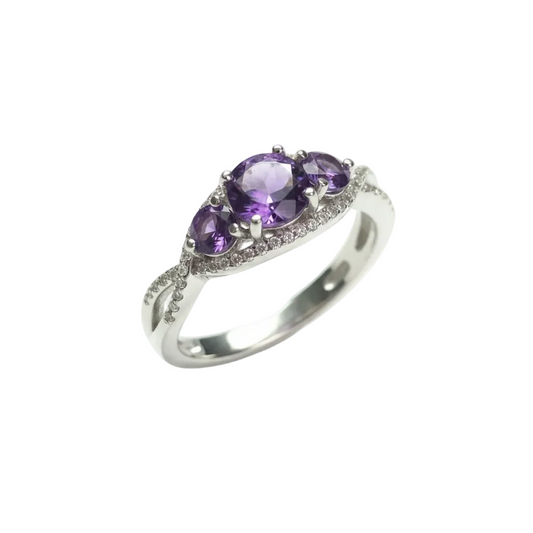 Anello ametiste - posa 3/4
