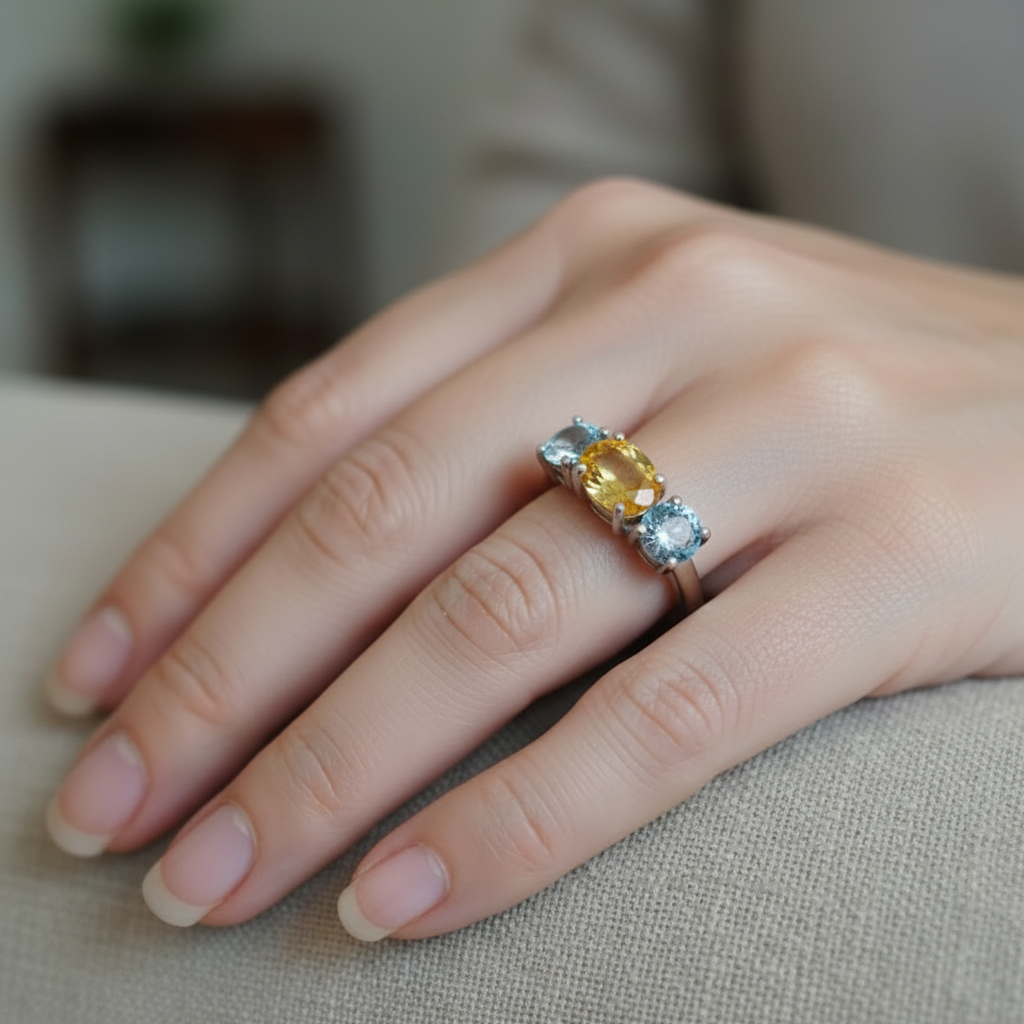 Anello zaffiro giallo - lifestyle