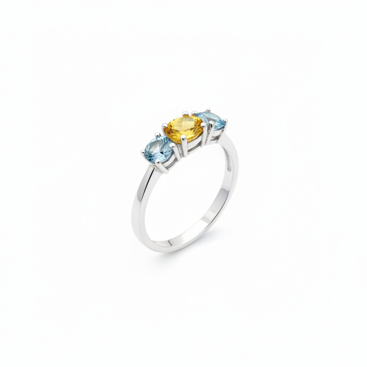 Anello zaffiro giallo - vista angolata