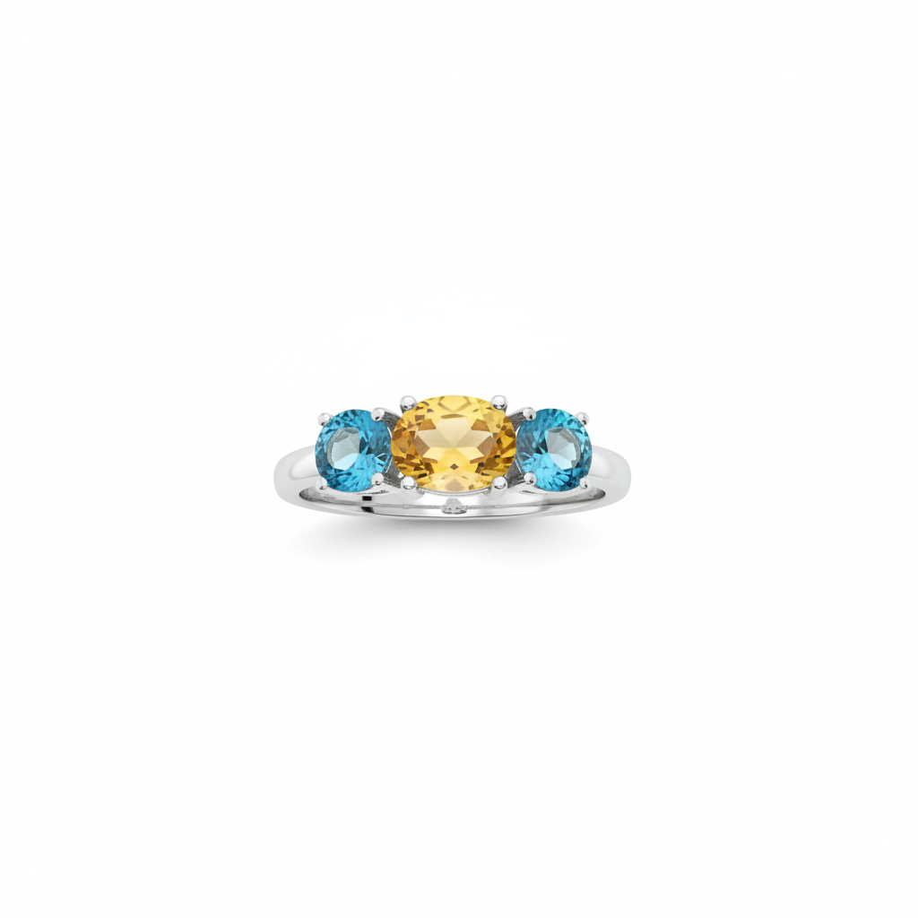 Anello zaffiro giallo - vista dall'alto