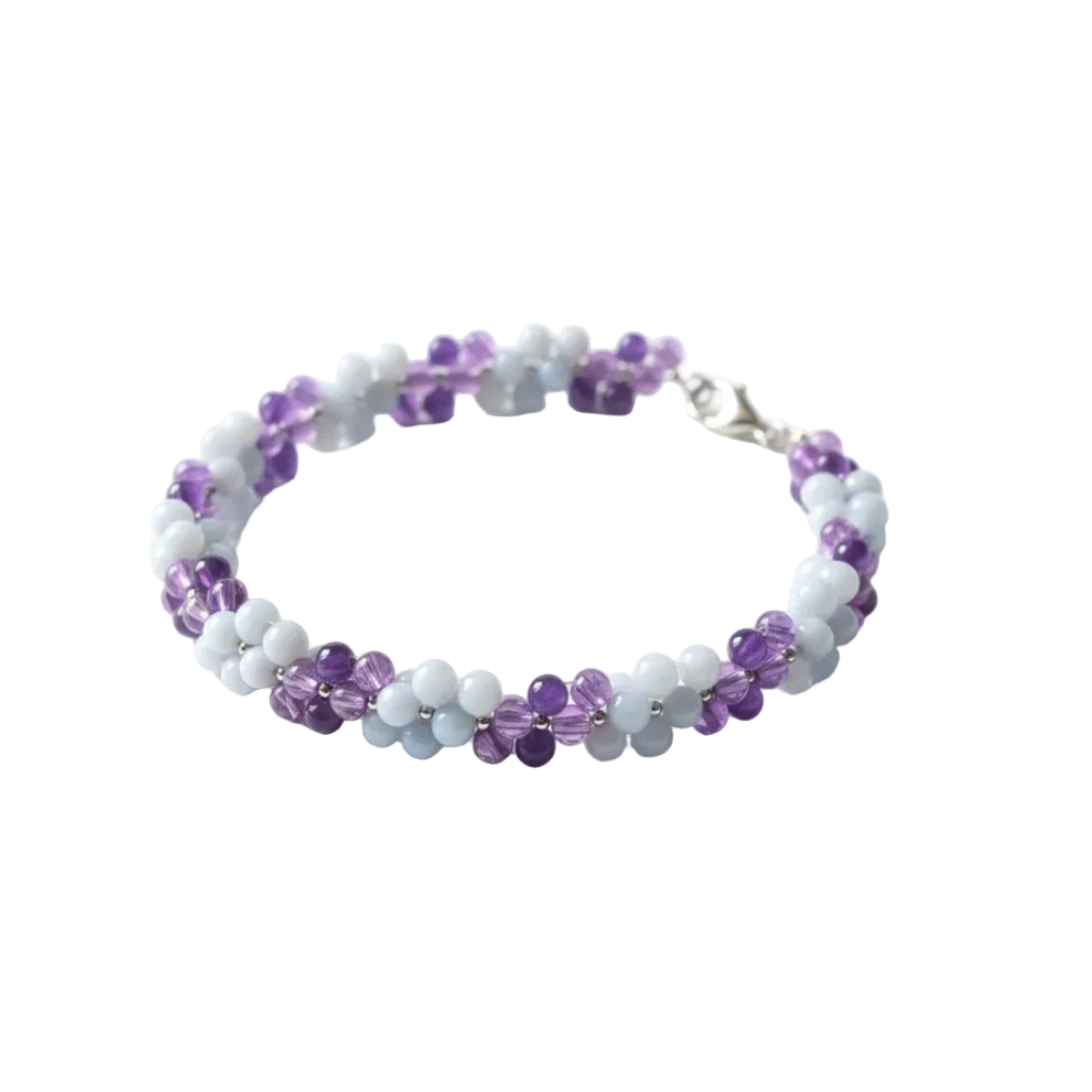 Bracciale ametista calcedonio circolare