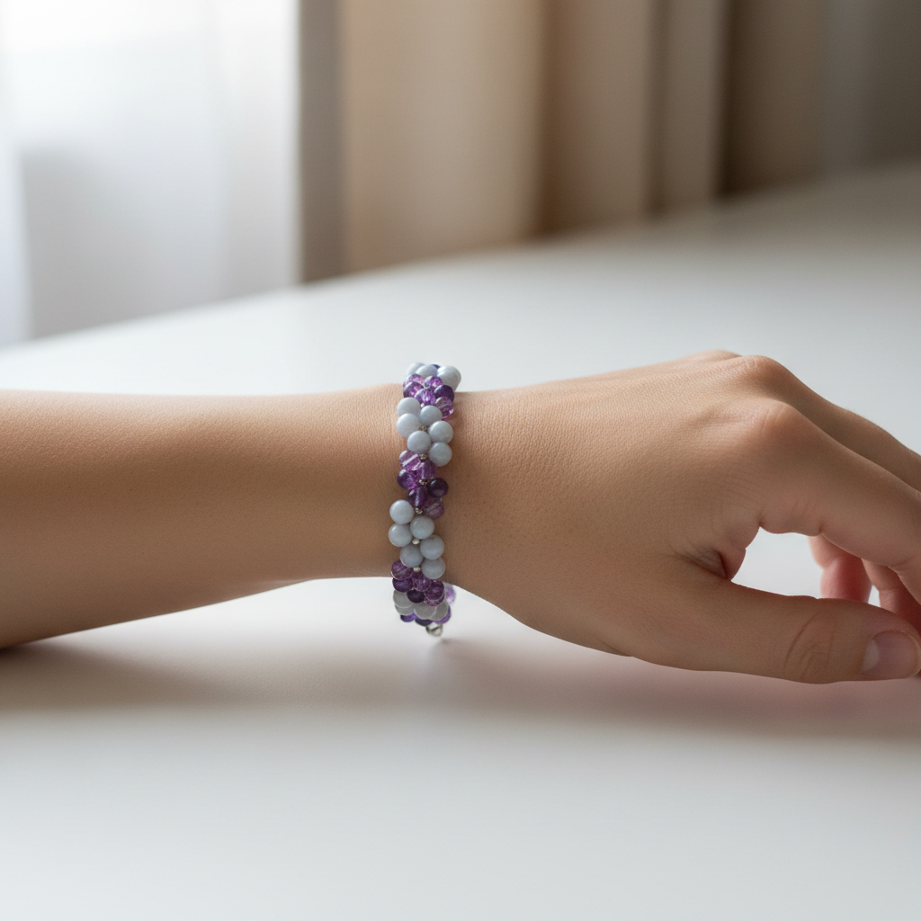 Bracciale ametista calcedonio lifestyle
