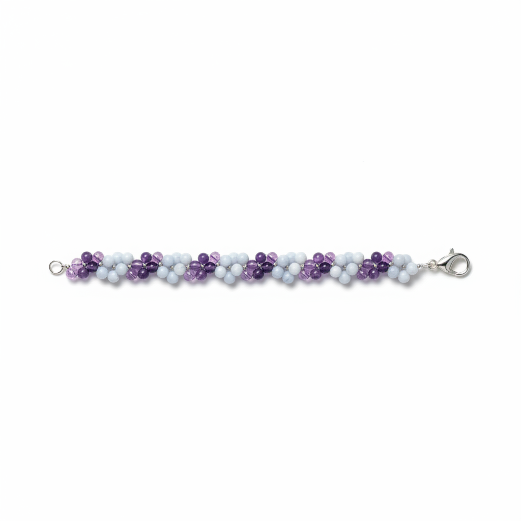 Bracciale ametista calcedonio steso
