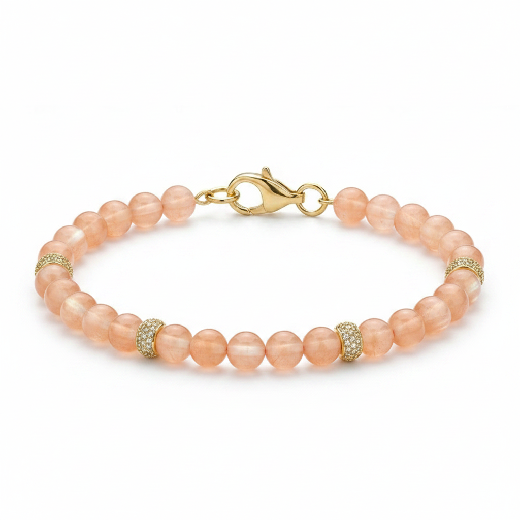 Bracciale pietra di luna pesca