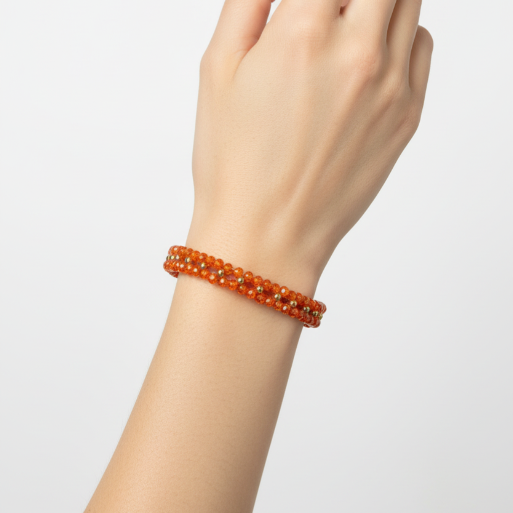 Bracciale zirconi arancioni lifestyle — Gabriel Milano