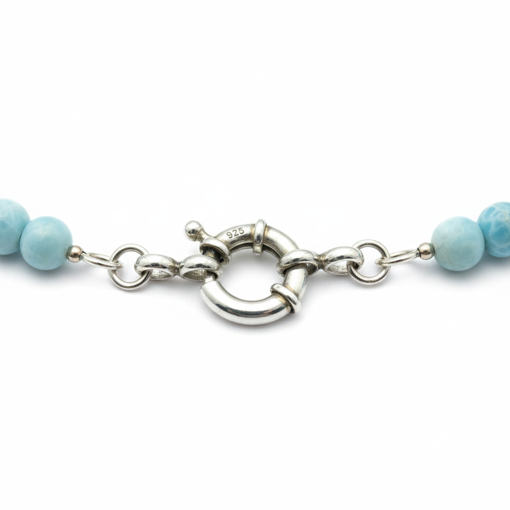 Chiusura moschettone argento 925 larimar