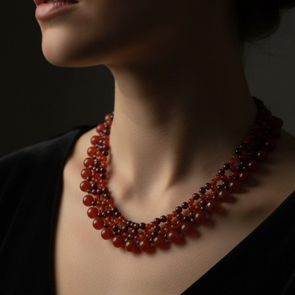 Collana granato e corniola - lifestyle