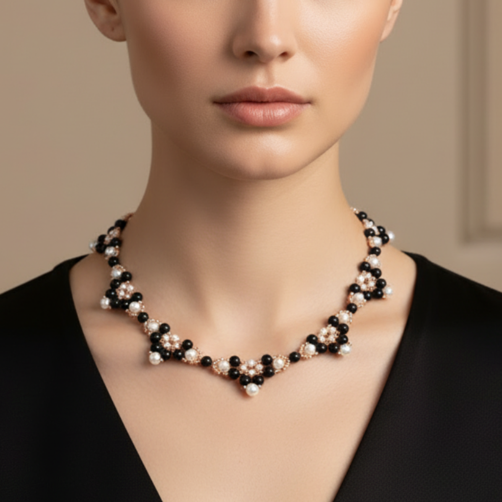 Collana perle fiume onice circolare — Gabriel Milano