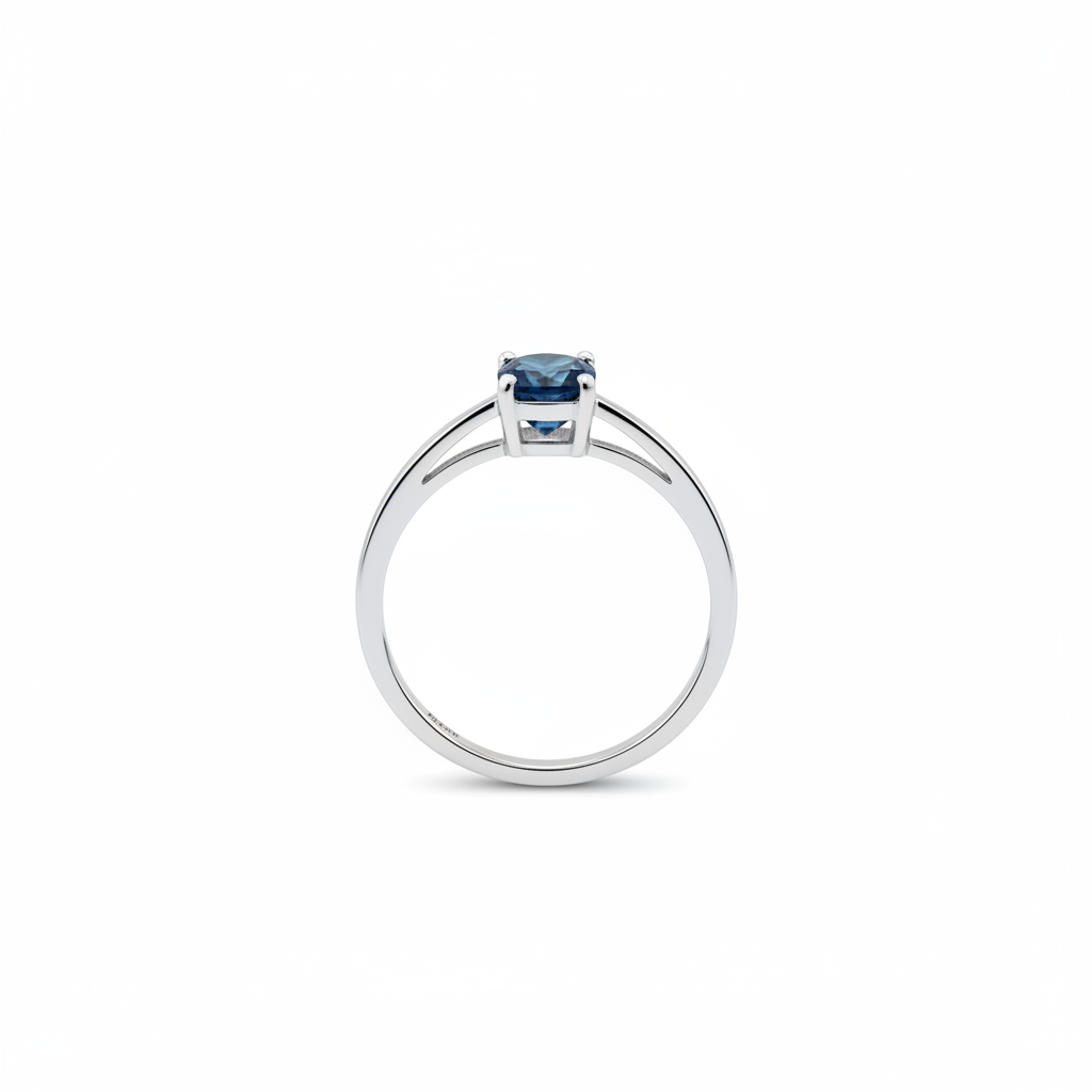 Anello solitario con topazio blu London