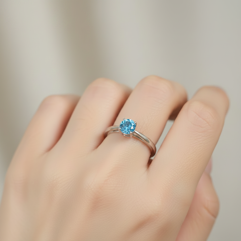 Anello topazio Swiss Blue - lifestyle