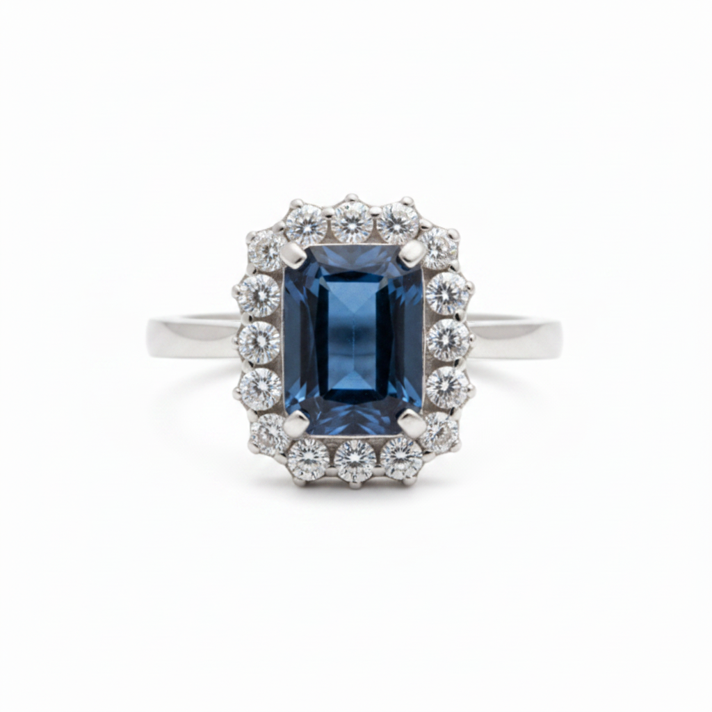 Anello topazio London Blue - vista frontale