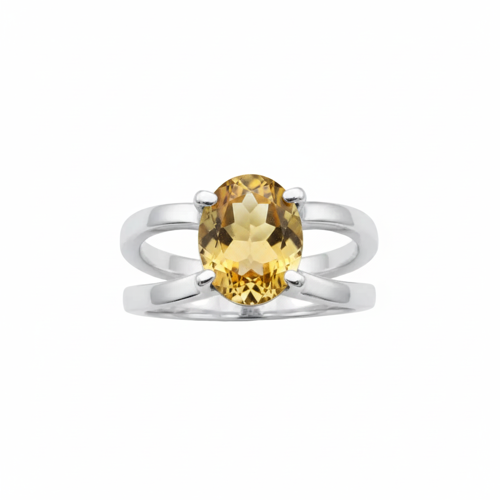 Anello quarzo citrino - vista frontale
