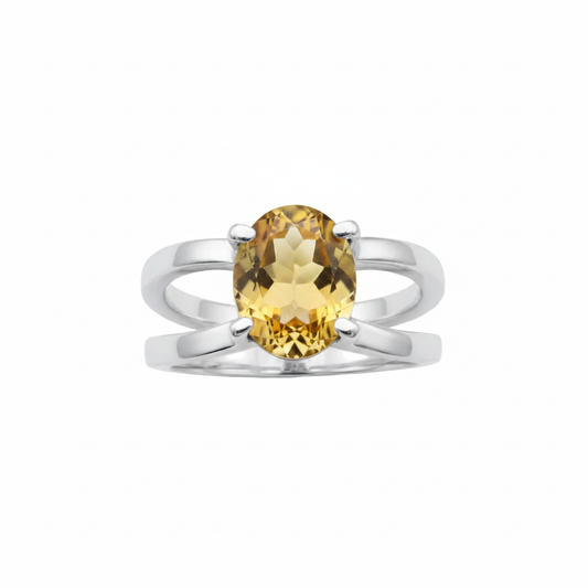 Anello quarzo citrino - vista frontale