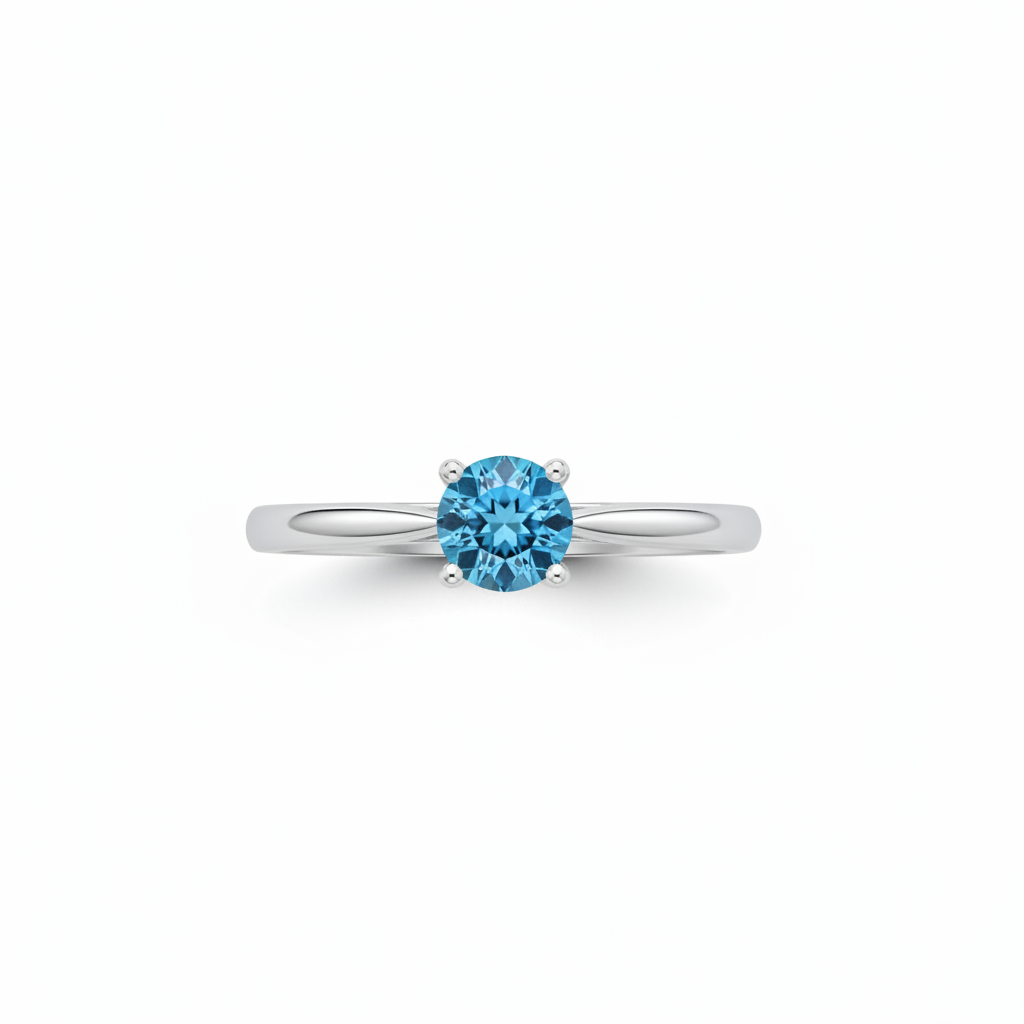 Anello topazio Swiss Blue - vista frontale
