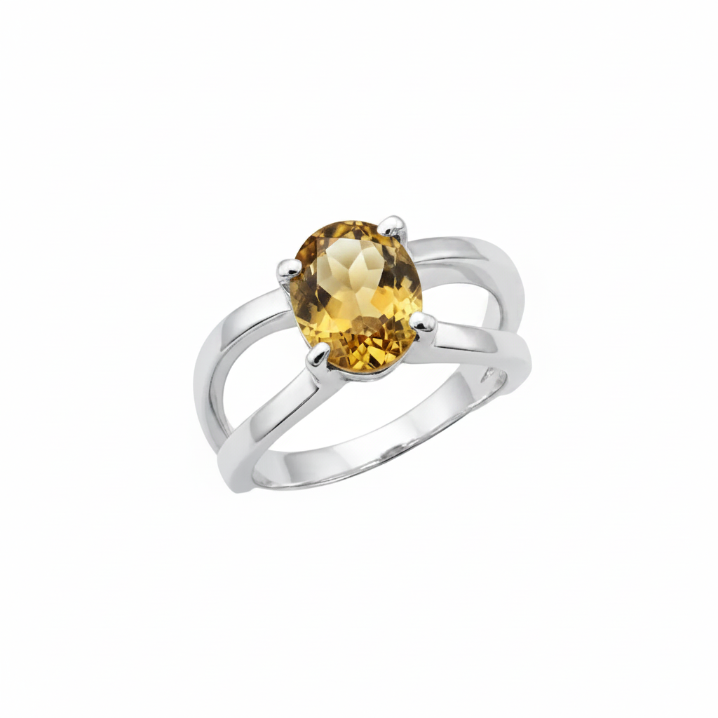 Anello quarzo citrino - vista angolata