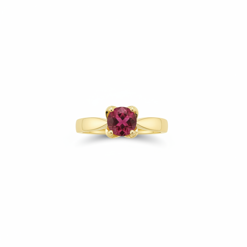 Anello oro ion plating con tormalina - Vista centrata