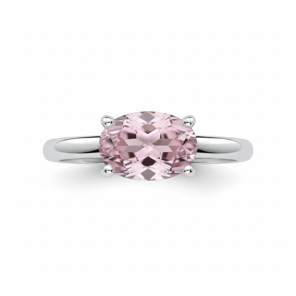 Anello in argento 925 con rosa di francia - Vista frontale