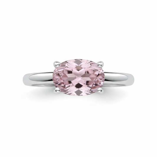 Anello in argento 925 con rosa di francia - Vista frontale