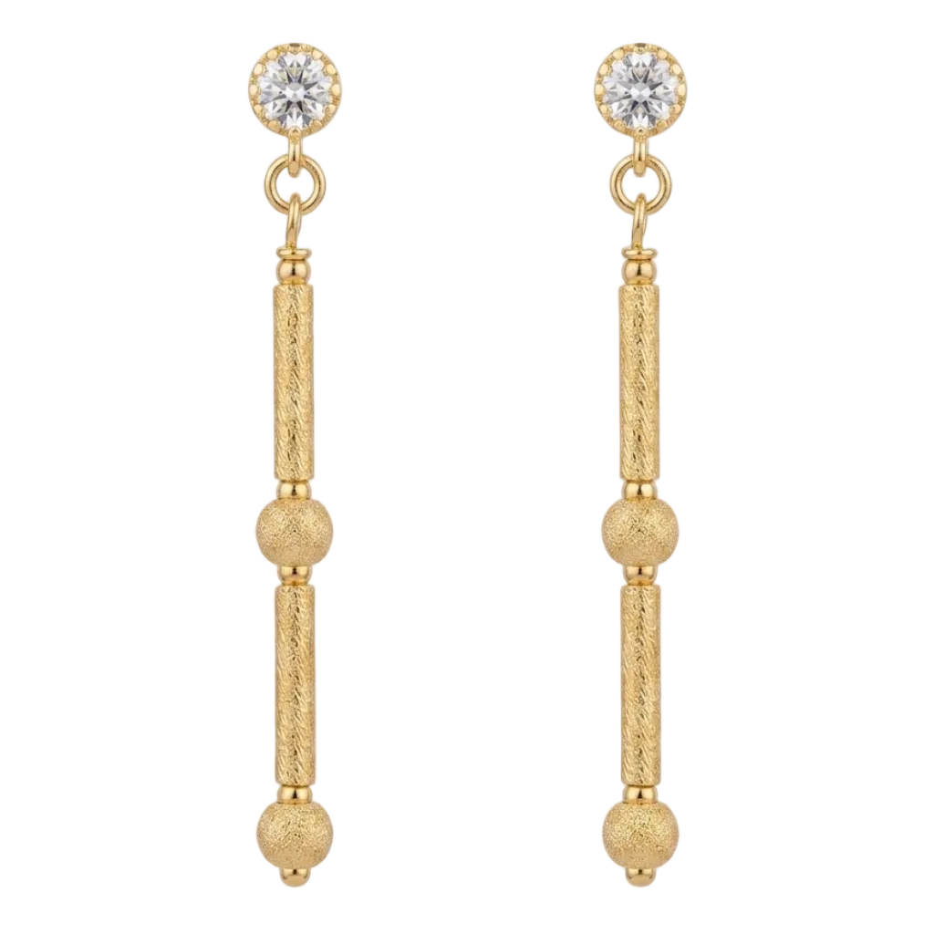 Orecchini in argento 925 placcato oro con zirconi