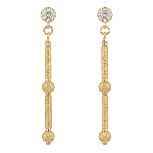 Orecchini in argento 925 placcato oro con zirconi