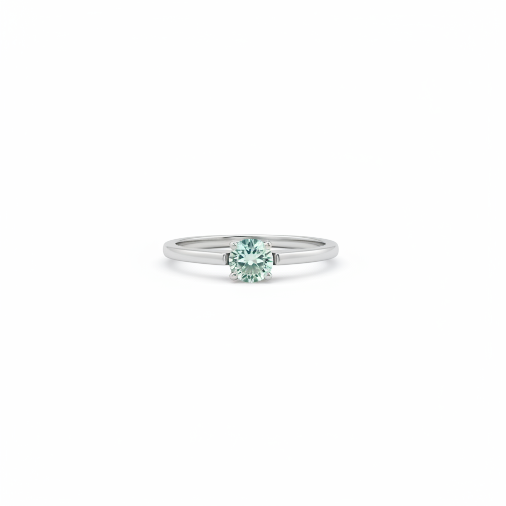 925 silver solitaire ring with oval-cut aquamarine