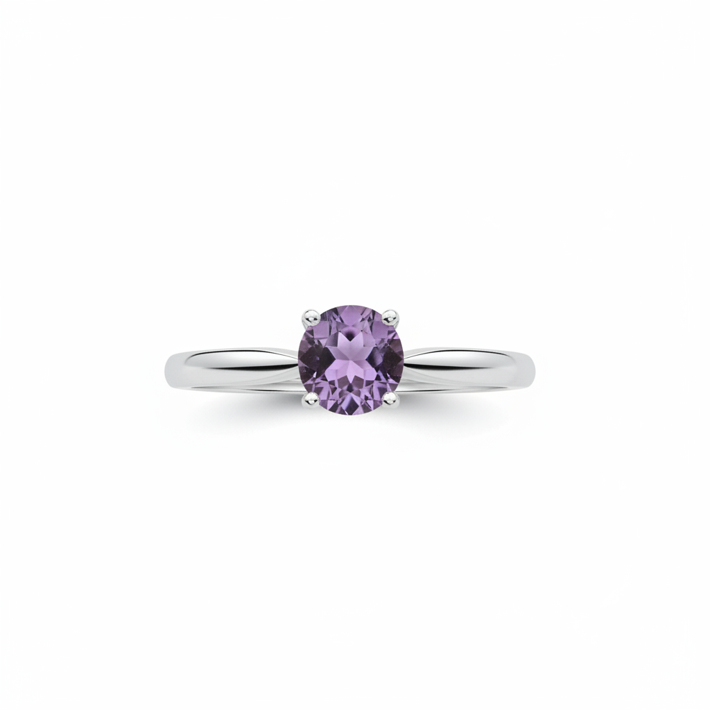 Anello in argento 925 con ametista - Vista frontale