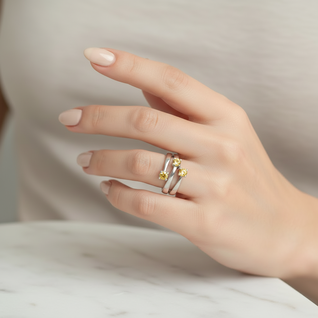 Anello in Argento 925 con Quarzo Citrino - Lifestyle