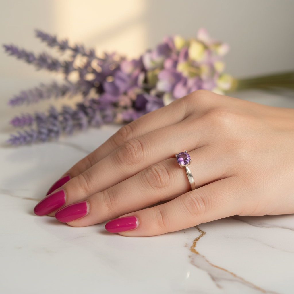Anello in argento 925 con ametista - Lifestyle
