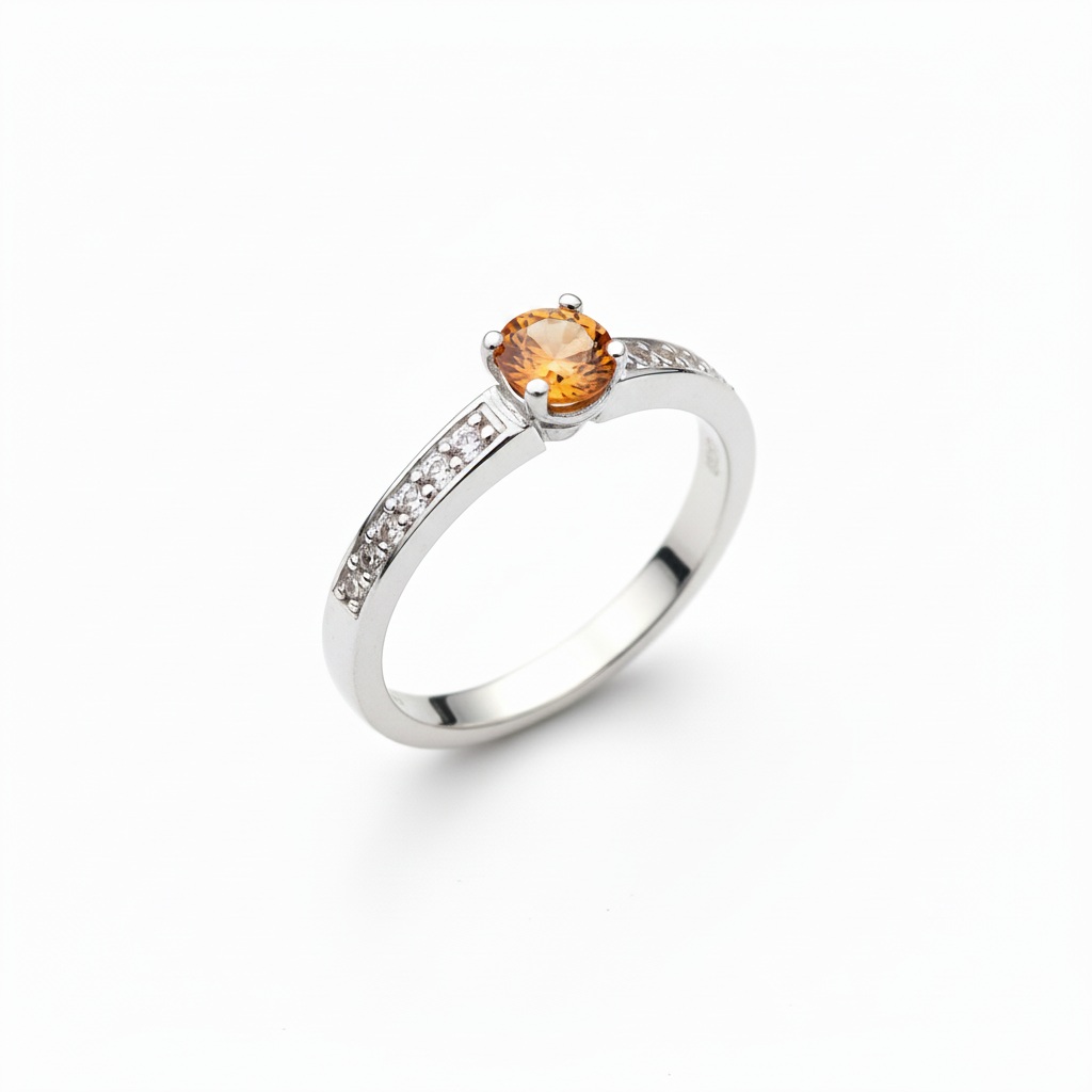 Anello tormalina arancione - vista angolata