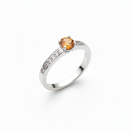 Anello tormalina arancione - vista angolata