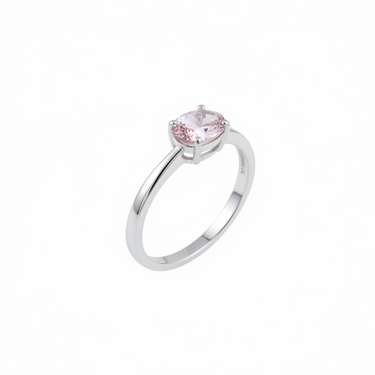 Anello in argento 925 con rosa di francia - Vista tre quarti