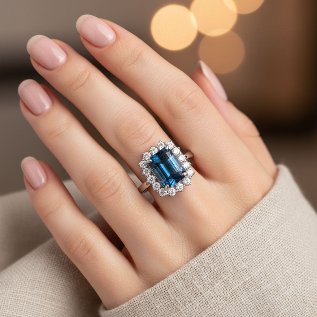 Anello topazio London Blue - lifestyle