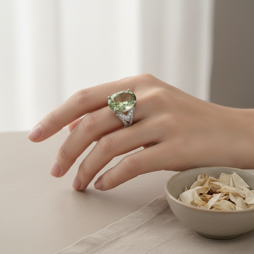 Anello in Argento 925 con Prasiolite - Lifestyle