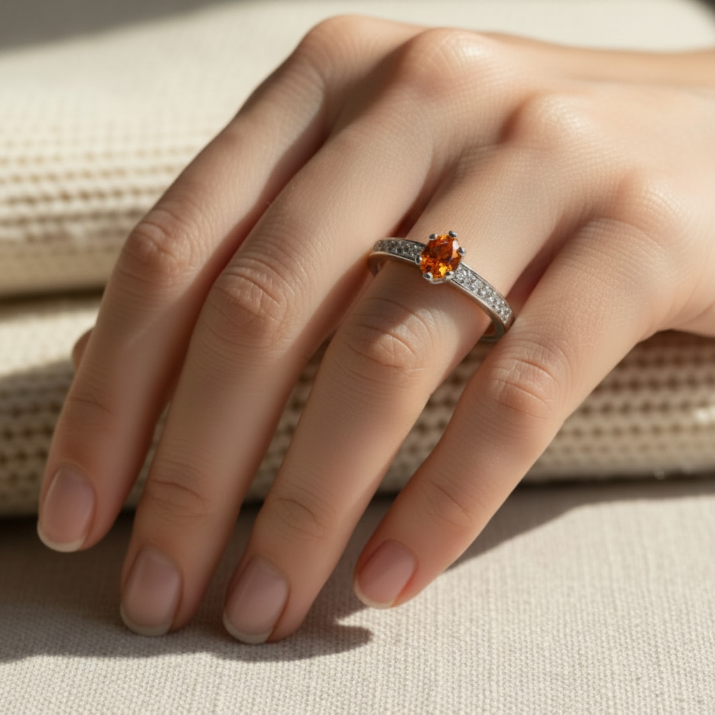 Anello tormalina arancione - lifestyle