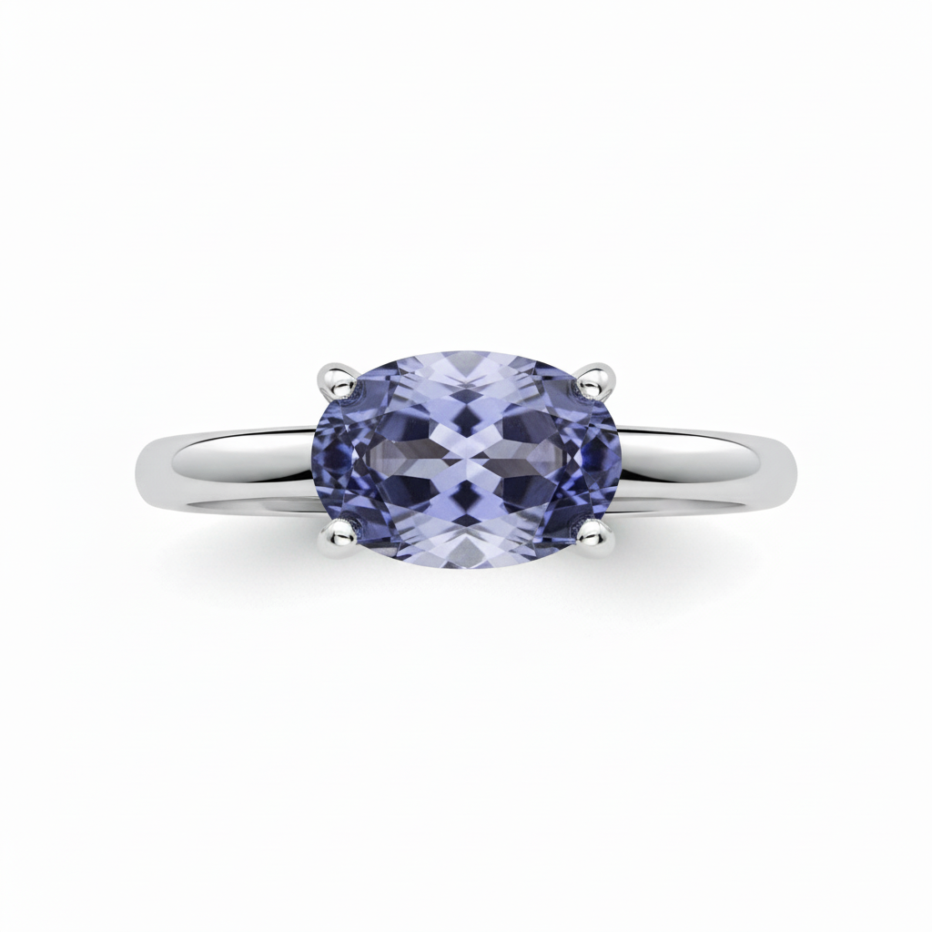 Anello in argento 925 con iolite taglio ovale