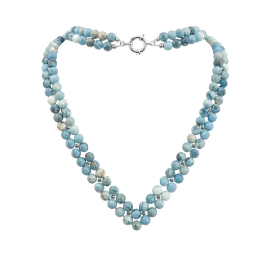 Collana in larimar e argento 925