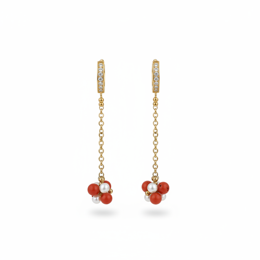 Orecchini corallo perle — Gabriel Milano