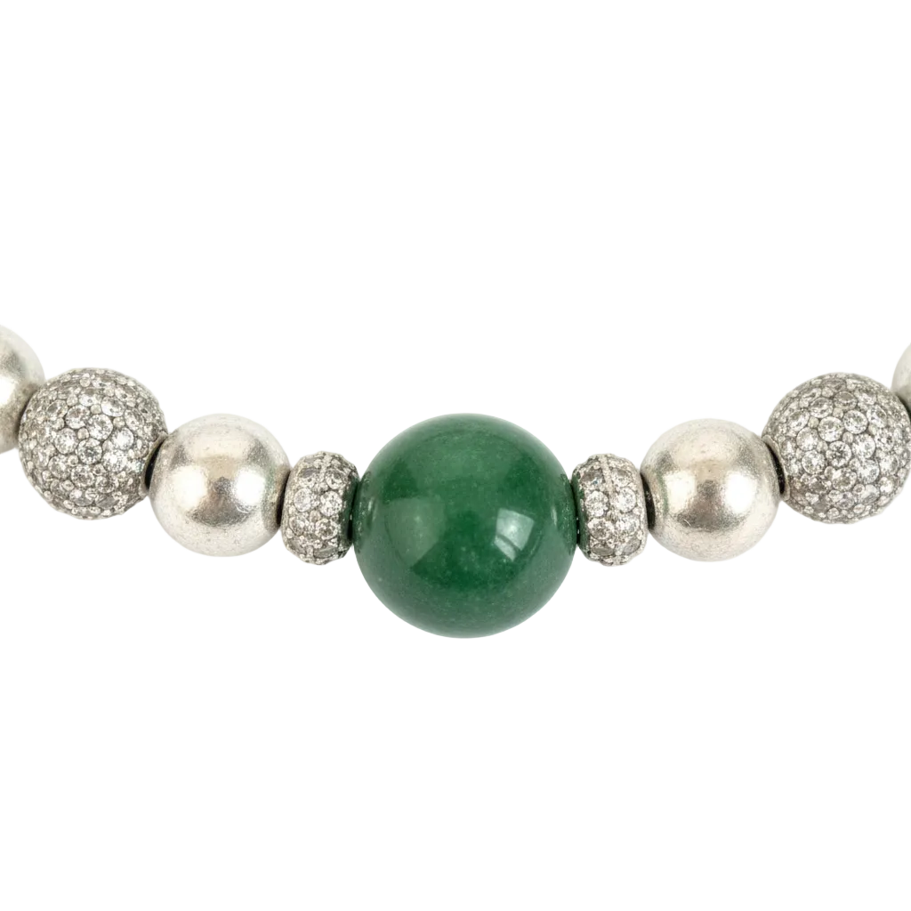 Parte centrale collana crisoprasio giada verde zirconi