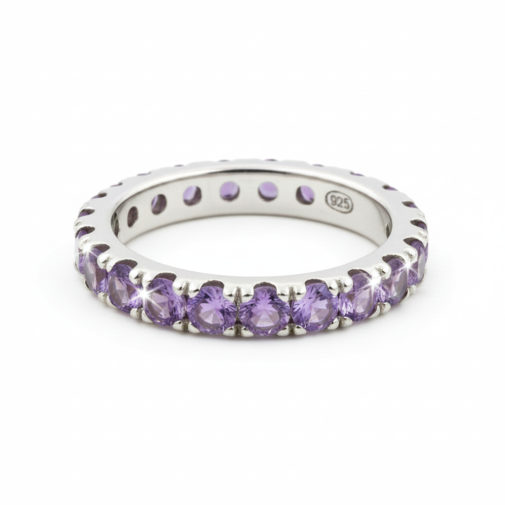 Veretta con ametiste viola scuro frontale