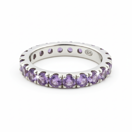 Veretta con ametiste viola scuro frontale